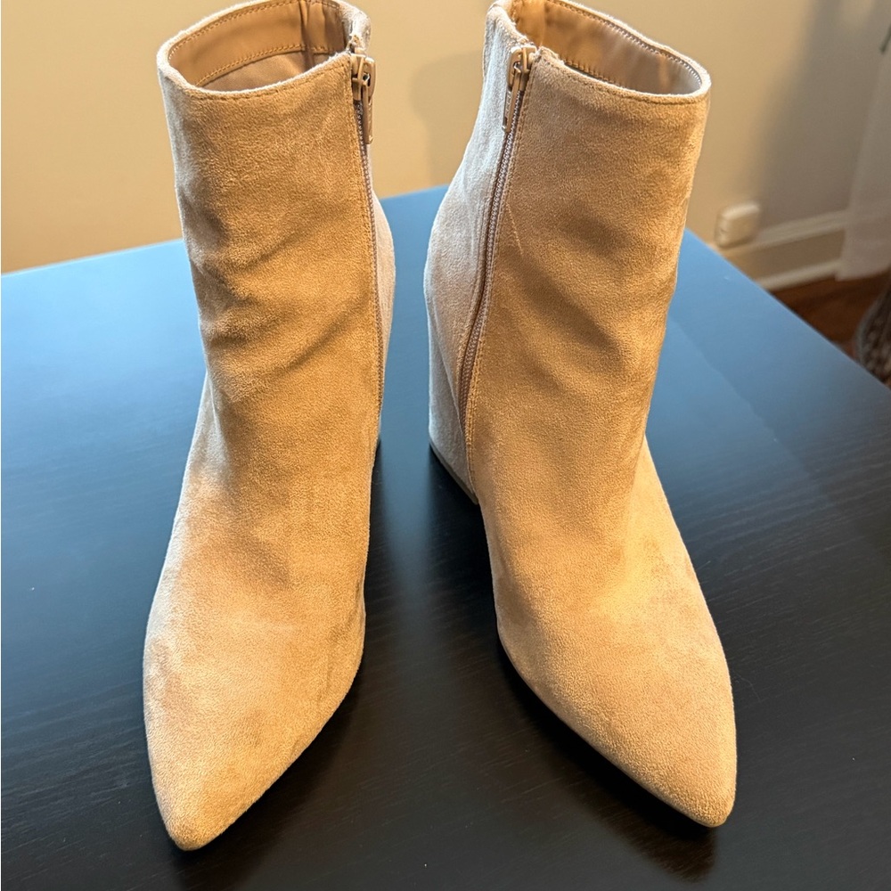 Women's Suede Ankle Booties with memory foam!